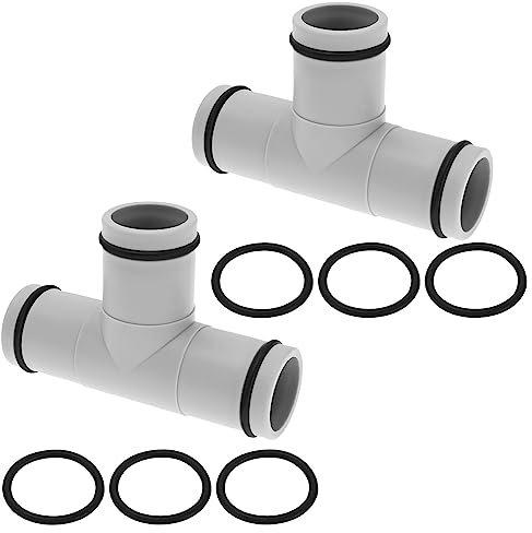 SG Store Lot de 2 connecteurs de Tuyau en Forme de T pour Tuyau d'eau de 32 mm de diamètre - Gris