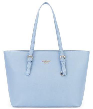 Princely London Shopper Beverly Medium - Stylische Handtasche Damen - Geräumige Shopper-Tasche mit Reißverschluss & Innenfächern - Hellblau