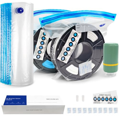YOOPAI Filament Vakuumbeutel Kit Mit Automatische Pumpe, 10 Aufbewahrung Beutel Plus 10 Trockenmitteln und 2 Clips, 34 * 30 cm