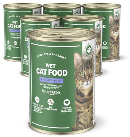 by Amazon Getreidefreies Katzennassfutter, Dose, Pastete Ente, 6 x 400 g