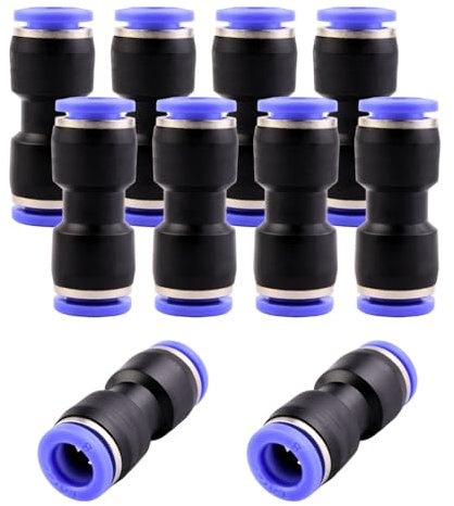 Lot de 10 connecteurs pneumatiques de 8 mm - Raccord rapide - Pneumatique droit - 8 mm - Outils pneumatiques pour raccords rapides à air comprimé