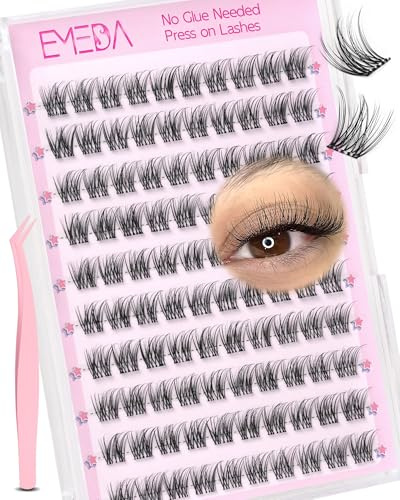 EMEDA 8mm selbstklebende Wimpern Natürlich selbstklebende Cluster Wimpern Vorgeklebte Wimpernbüschel Kit Keine klebrigen Rückstände Kleberlose Wimperncluster Kein Kleber erforderlich (Venus 8mm)