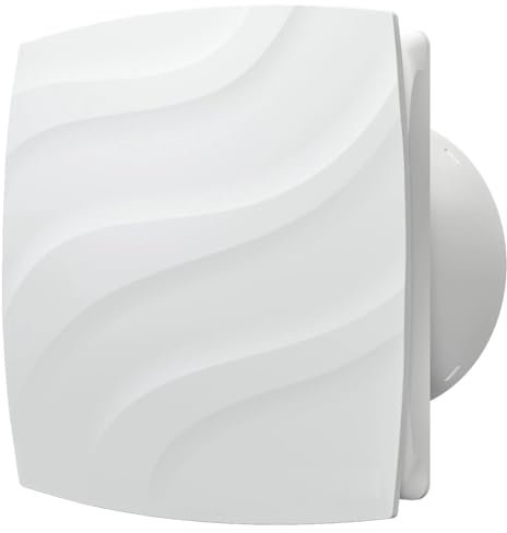 Vlano ALTO 120 TH Badlüfter mit Quick-Fix-Montagesystem ohne Bohren, Feuchtigkeitssteuerung, Timer, Rückschlagklappe, 120mm, 140 m³/h, 30 dB, Weiß, Hygro, Nachlauf, Feuchtigkeitssensor