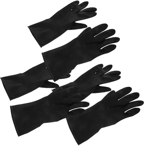 ARTIBETTER 3 Pairs Hair Dye Gloves Black L Anti-Slip Waterproof Hair Shampoo Gloves for Heat Resistant Hand Protectors Suitable for Salon and Home