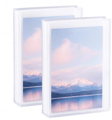 2 Pack Mini Photo Album 6x4 Inches – Each Holds 120 Photos, Transparent PP Inner Pages, Compact Pocket Picture Book for Postcards, Baby Photos, Collectible Photocard Storage