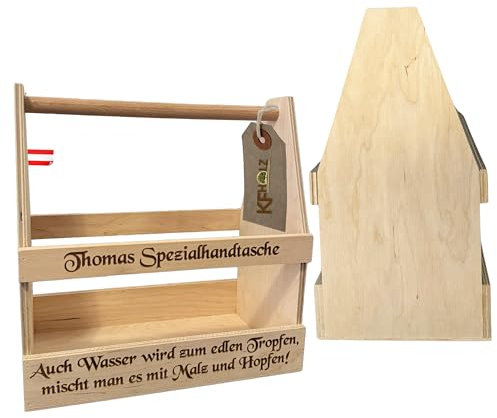 KF-Holz 8er Bierträger/Männerhandtasche mit gratis Gravur