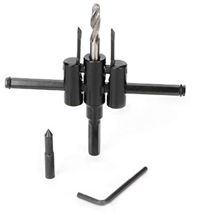 BOZONLI Fresa Circolare Regolabile 30-120 mm, Sega a Tazza Cutter Hole Regolabile, Forare per Legno e Cartongesso