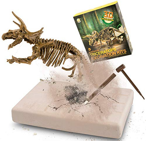 MUSCCCM Triceratops Ausgrabungsset für Kinder, Dino Spielzeug, 3D-Skelett Dinosaur Modell Dino Ausgrabungsset, Dino Party Kindergeburtstag Spiele, Dino Geschenk Mitgebsel Kindergeburtstag Junge