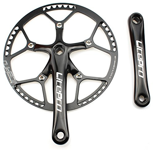 CYSKY Single Speed Crankset MTB Crankset 58T 170mm Crank Arm 130 BCD Mountain Bike Crankset IXF Crankset for Single Speed Bike, Road Bicycle, Fixed Gear, Fixie, Dahon (Square Taper, Black)