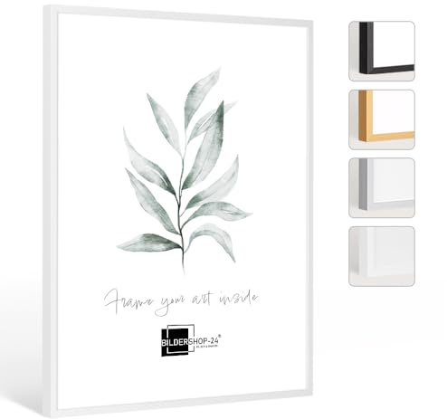 Bildershop-24 Cornice portafoto Milano in alluminio, 30 x 40 cm, colore Verniciato a polvere bianco