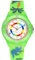Alienwork Kids Dino T-Rex Lernuhr Kinderuhr Jungen Mädchen Grün Silikon-Armband Mehrfarbig Kinder-Uhr Wasserdicht 5 ATM Zeit Lernen
