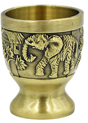 Abbto - Vaso de cáliz de San Elefante, vaso de cáliz vintage en relieve, taza de cáliz de metal hecha a mano para contener agua, vino y bebidas