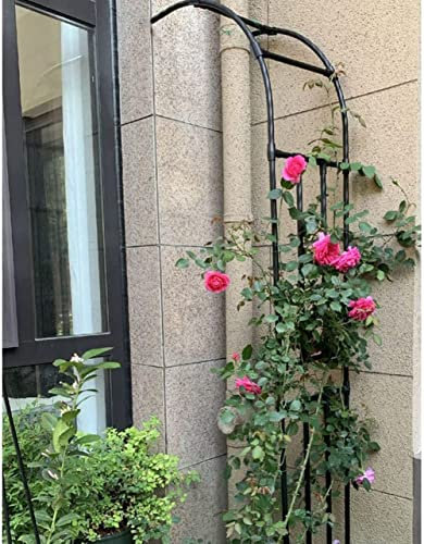 Halb-Rosenbogen Metall Gartenbogen Spalier Rankbogen Außendekoration Für Kletterpflanzen Pergola Rankgitter Rankhilfe Wetterfest Und Freistehend (Color : Black, White),Schwarz,150*240cm