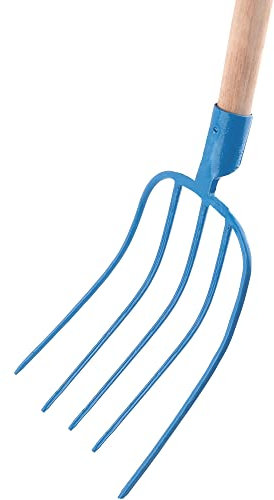 Bauster® Spatengabel, Heugabel, Gabel 5 Zinken für Garten mit Stiel 115cm Forke für Stall, Bauernhof hochwertigem Stahl, Dunggabel, Robust Mistgabel für den Gärtner und Landwirt, Drahtgabel