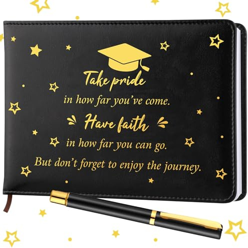 Geyoga 2026 Graduation Guest Book with Pen Class of 2026 Graduation Guest Sign in Book Memory Scrapbook for Senior Night College Party Gifts, 6 x 8 inch(Pride,Black)