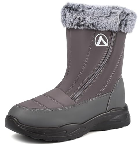 VTASQ Stivali Donna Uomo Stivali da Neve Foderata Pelliccia Caldo Antiscivolo Stivaletti Impermeabili Invernali All'aperto Scarpe Trekking