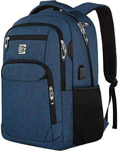 marcello Rucksack Herren, 17,3 Zoll Laptop Rucksäcke mit USB-Ladeanschluss für Arbeit Schule Uni Schulrucksack für Jungen Teenager mit Laptopfach & Anti Diebstahl Tasche