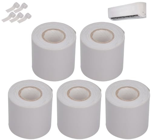 Lot de 5 rubans adhésifs pour tuyaux de climatisation, ruban de protection pour tuyaux, ruban de protection pour tubes en PVC, rubans d'emballage pour appareils portables, ruban isolant, ruban adhésif