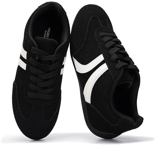 Project Cloud Barefoot Shoes Women – Memory Foam Lace-Up Womens Sneakers – Lightweight & Non Slip Womens Shoes Casual – All-Day Women's Fashion Sneakers for 2026 (Goal, BLK, 8)