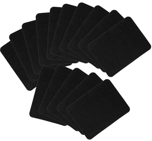 15 Toppe Toppe Termoadesive Con Ferro Da Stiro per Riparazione Abiti, Pantaloni, Jeans Termoadesive in Cotone Nero 9,5 X 12,5 Cm,Toppa Termoadesiva per Tessuti Resistente E Lavabile