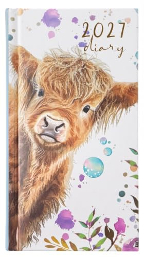 Orbitron 2027 Diary Slim Size | Week to View 12-Month Agenda | Portable Full Year Journal & Calendar Planner (Calf)