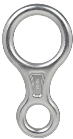 KIXZSAZ Anillo de Escalada de montaña, portátil, 8 Formas, Supervivencia, Deporte al Aire Libre, montañismo, Equipo Descenso para Cuerda 8-13mm, Plata