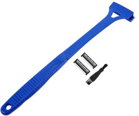 EPIGEIST Rasoio per la Schiena da Uomo a 3 Lame con Impugnatura Antiscivolo Depilatore per Corpo Regolabile Lama Sostituibile Blu Rasoio Portatile per Rasatura a Secco e Umido per