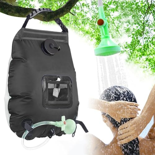 Générique Solardusche Camping 20L - Tragbare Außendusche Mit Abnehmbarem duschkopf & Schlauch | Mobil Campingdusche Für, Garten och Wandern, Warmes Wasser Durch Sonnenenergie, PVC, 47 x 51 cm