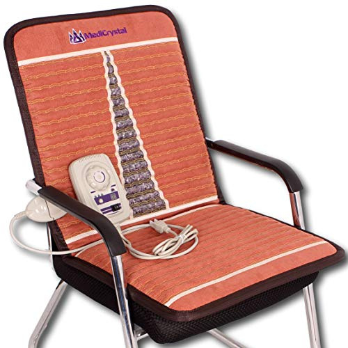MediCrystal Far Infrared Chair Mat - 40”L x 20”W - Natural Amethyst - FIR Heating 86-158°F (30-70°C) - Negative Ion - Original Manufacturer- Hot Stone Pad