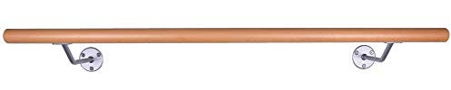 Ballettstange aus Holz, Wandhaltern in 2 Farben, 20cm Wandabstand, 20 Längen 2 Farben wählbar (Silbergrau, 1.50)