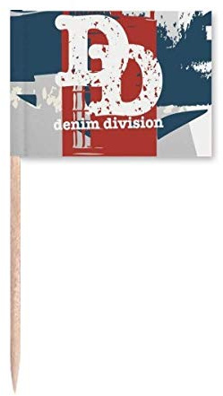 Graffiti Street Red Blue Phone Booth Pattern Toothpick Flags Marker Topper Party Decoration