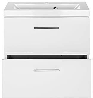 Pollet Waschtisch, 60 cm, 2 Schubladen, Weiß