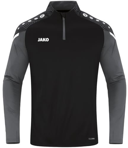 JAKO Herren Ziptop Performance, Schwarz/Anthra Light, M