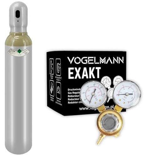 Bombona gas helio 8L 1,5m3 con regulador Exakt Vogelmann servicio gas set cilindro soldador de gas