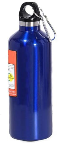 Nitro Water Bottle Stainless Motorsport Bottle 500ml Nitrogen Bottle Design with Carabiner Thermal Insulation Cold Drink Flask Reusable Leakproof Easy to Carry for Camping Sport Outdoor Hiking (Blue)