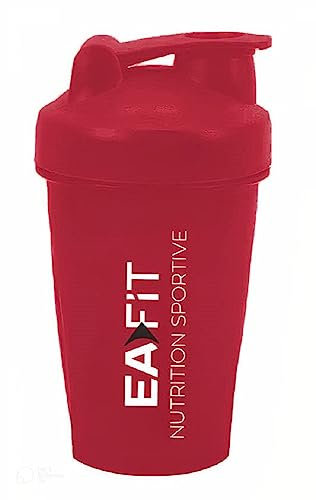 Eafit | Shaker à Protéines | Pour Tous Types de Boissons en Poudre à Mélanger | Étanche | sans BPA | Rouge 400 ml