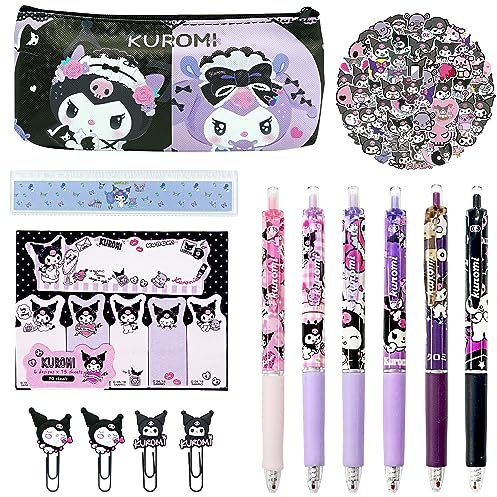 Schulbedarf Geschenkset, Schreibwaren Set, Bürobedarf, inklusive Federmäppchen, Kugelschreiber, Lineal, Haftnotiz, Aufkleber, Knopf Pins, für Kinder Geschenke