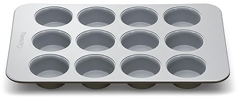 Caraway Non-Stick Ceramic 12-Cup Muffin Pan - Naturally Slick Ceramic Coating - Non-Toxic, PTFE & PFOA Free - Perfect for Cupcakes, Muffins, and More - Black