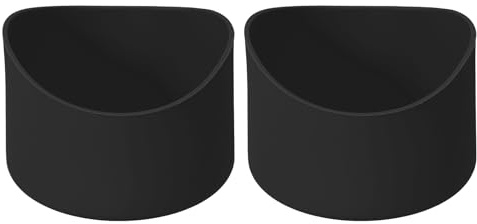 sourcing map Lot de 2 manchons de protection en silicone de 7 cm pour bottes de 340,2 à 700,4 g, dessous de bouteille d'eau antidérapant, accessoires de tasse de forme irrégulière, noir