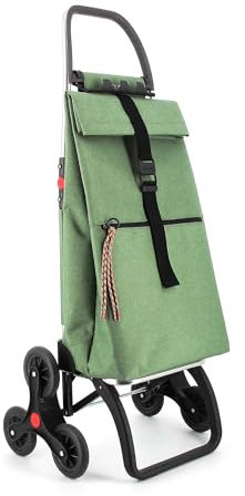 Carro Rolser Big Tweed 6 Ruedas Sube Escaleras Plegable - Verde
