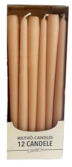 Candele Coniche, Rosa Polvere, Diametro 2.2 cm, Altezza 30 cm, 12 pezzi