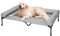 Veehoo Elevated Dog Bed With Removable Bolster, Sofa Couch Portable Raised Pet Cot, Washable Mesh, No-Slip Feet for Indoor and Outdoor, 125 x 83 x 22.5cm
