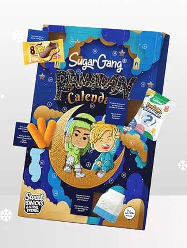 Calendario dell'Avvento speciale Ramadan 2025 ideale per bambini e golosi, 28 cioccolatini KINDER, 28 giorni, 28 premi prima di Eid Al Fitr. Dimensioni: 50 x 42 cm.