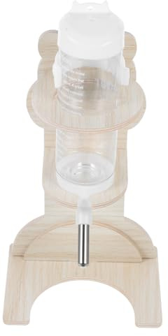 WOONEKY Bebedero con Soporte De Madera para Hámster, Botella De Agua 125 Ml, Jaula para Animales Pequeños, Accesorios para Chinchillas, Conejos y Hurones
