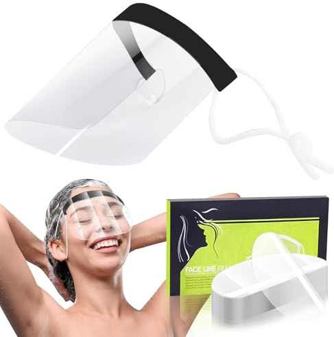 Lueden 50Pcs Clear Face Visors Eye Shield Plastic Shower Face Protector Transparent Protective Visors for Microblading Eyelash Extensions Permanent Makeup Haircut Eyes Cataract Surgery Shower