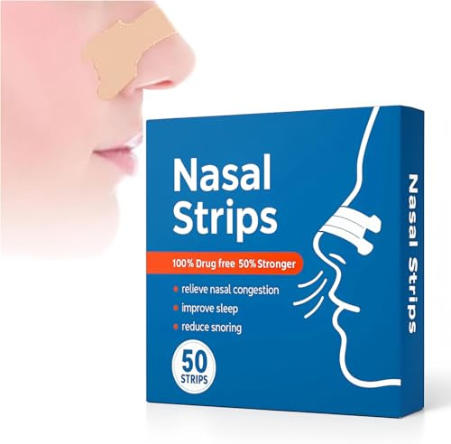 50 Pcs Tiras Nasales, Anti ronquidos,Tiras Nasales Antironquidos ayudan a respirar mejor tirita nariz antironquidos Antirronquidos Para (50)