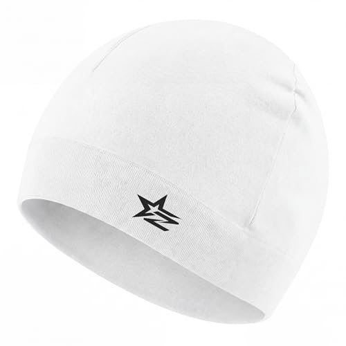 2THESTARS Lightweight Cooling Skull Cap for Men Hard Hat Helmet Liner Moisture Wicking Sweatband Cycling Running Beanie - White
