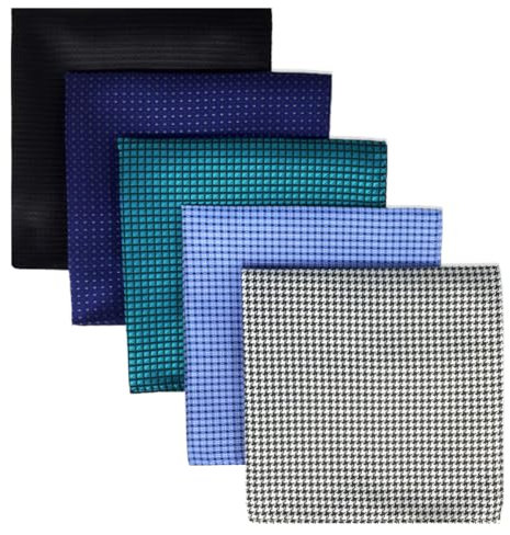 Shlax&Wing 5 Stück sortierte Taschentücher für Herren quadratisch Gr. Einheitsgröße