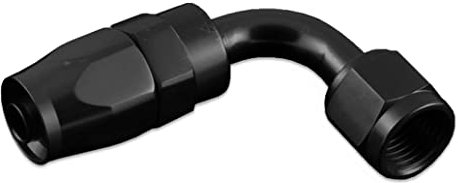 Alu Fitting Adapter Verbinder Dash Schlauchanschluss Fitting 90 grad AN4 (7/16 UNF) Schwarz