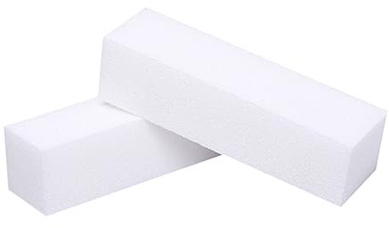 Healeved 12pezzi Blocchi Per Unghie Strumenti Professionali Per Manicure e Pedicure Design Lavabile e Leggero Per Unghie Di Mani e Piedi Rimuovi Righe e Imperfezioni Colore Bianco